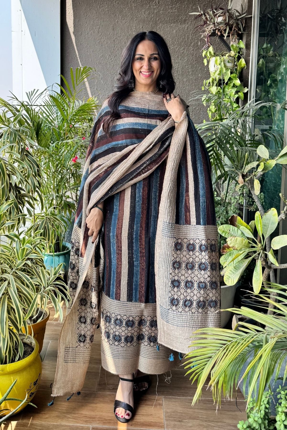 Ajrakh Striped Suit
